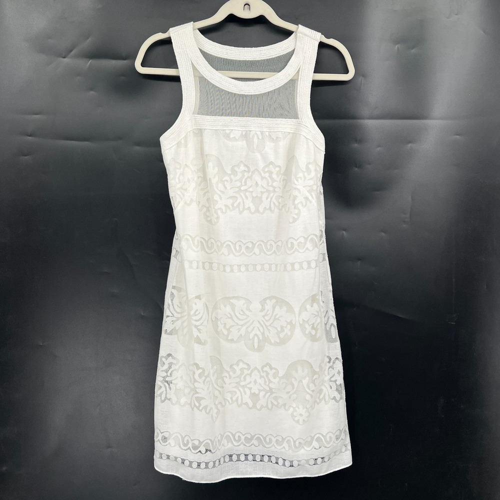 Max Studio lace sheath dress European summer reception honeymoon mesh M